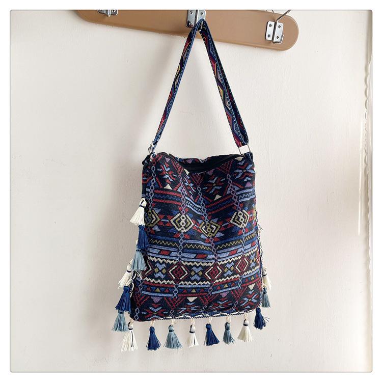 2024 Large Bohemian Tassel Tote: Ethnic Style Handbag & Crossbody