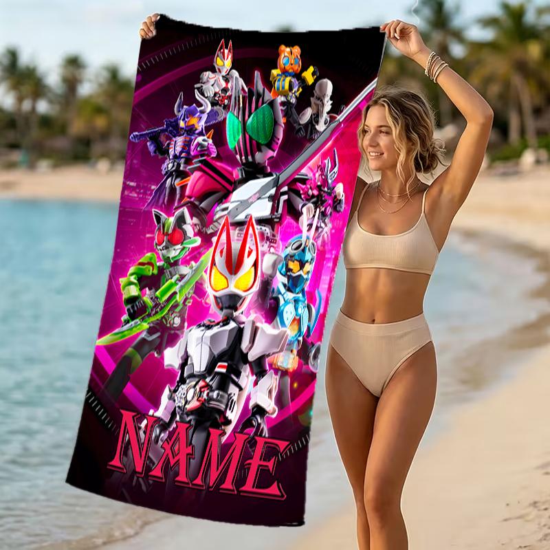 Customizable personalized beach towels Kamen Rider Decade themed designs.Suitable for the beach, yoga, sports;ideal as beach accessories