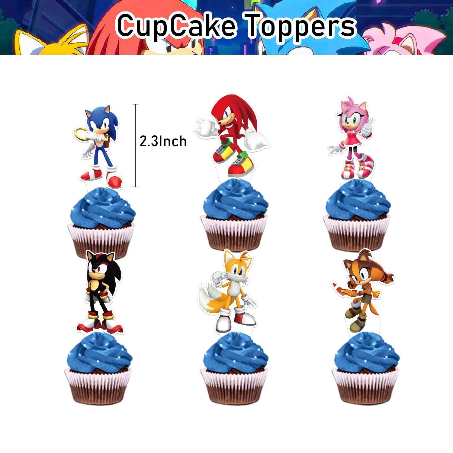 Sonic the Hedgehog-Themed Birthday Party Decoration Set: Children s Birthday Banner, Cake Topper, and Balloon Set birthday cake topper set