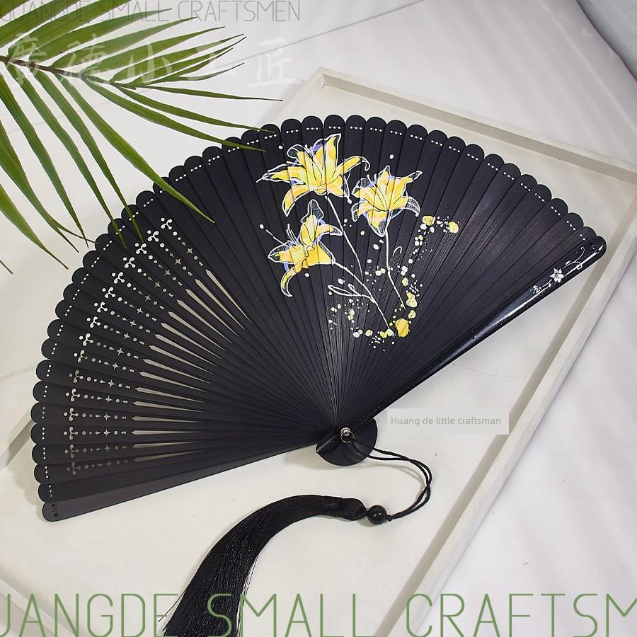All-Bamboo Folding Fan, New Chinese Style, Mini Fan, Traditional Style, Small Folding Fan for Cheongsam, Retro Portable Folding Fan for Women