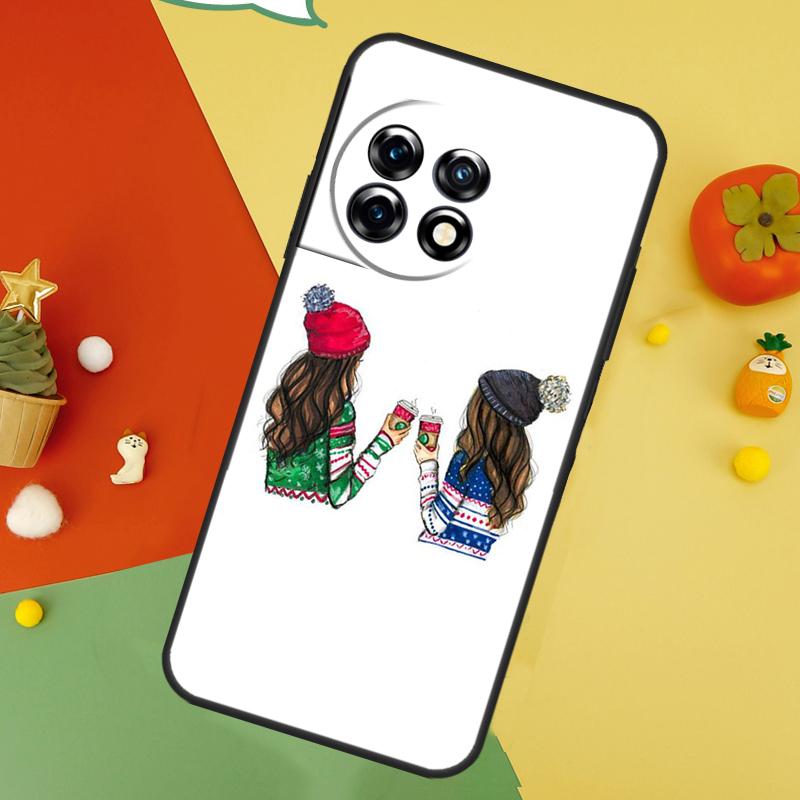 Best Friends BFF Matching Back Case For OnePlus 15 13R 13 13T 12 12R 11 10 10T 8T Nord CE 5 2 3 4 Lite N20 N30 Cover