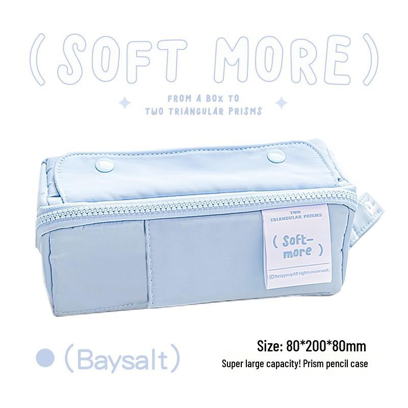 

RosyPosy Korean Prism Pencil Case: Large Capacity, Transparent, Stylish, Student-Friendly Stationery Organizer.