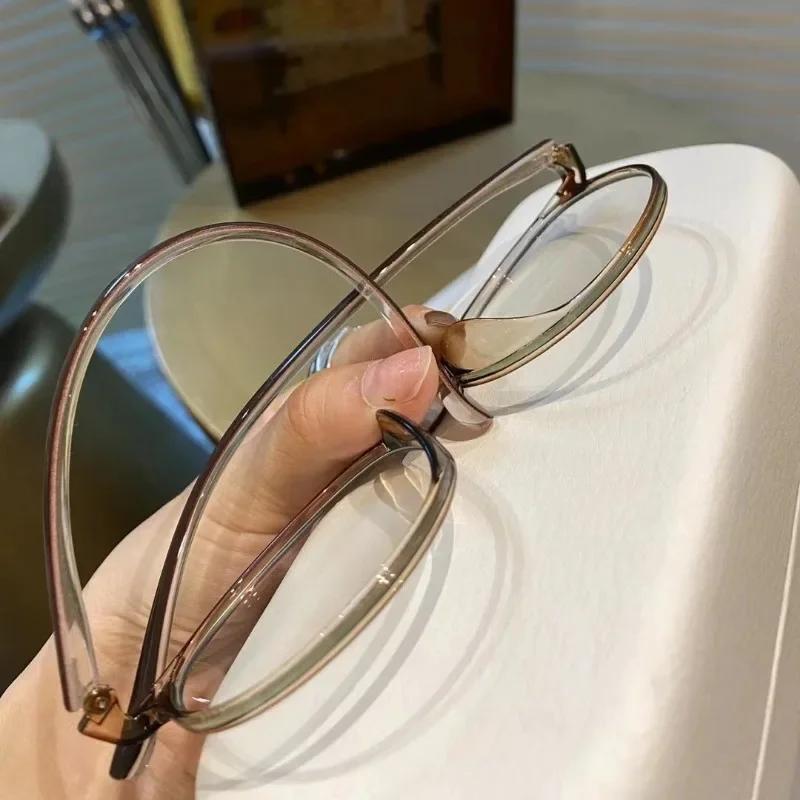 Presbyopia Eyeglasses for Women's Ultra Light Weight Round Hyperopia Reading Presbyopia Eyeglasses Men's Anti Blue Light Farsighted Eyewear Diopter