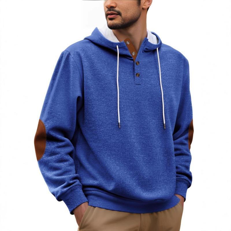 Men's Casual Composite Loose Pullover Solid Color Hooded Embroidered Sports Thickened Autumn and Winter Sweatshirt