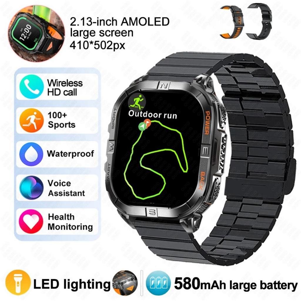 New Smart Watch GPS Outdoor Barometric Compass LED Flashlight 580 MAH 3ATM Waterproof 100+ Sports Mode Health BT Call Smartwatch