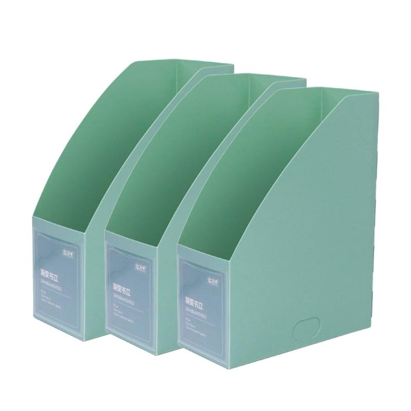 

3Pcs Desk Bood Magazine Rack Stacking Document Organizers Storage Box Book Magazine Rack Space Saving Desk Organizers зелений