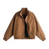 Men S Vintage Workwear Jacket Outdoor Softshell Stand Collar Long Sleeve Solid Color