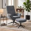 Relax Armchair With 130 Degree Reclining Function TV Armchair With Ottoman And Steel Frame Gray