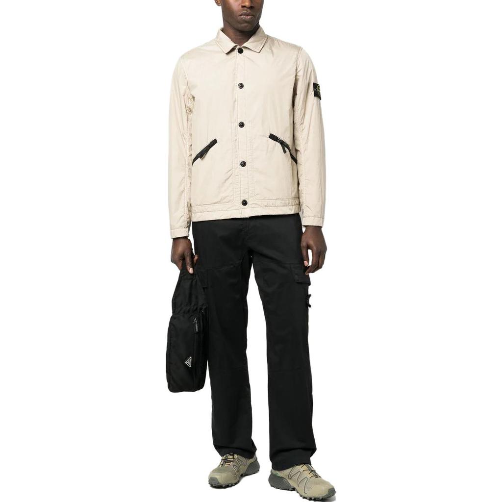STONE ISLAND Ss23 Color Block Pocket Logo Patch Jacket Men Jacket Beige 781542522-V0092