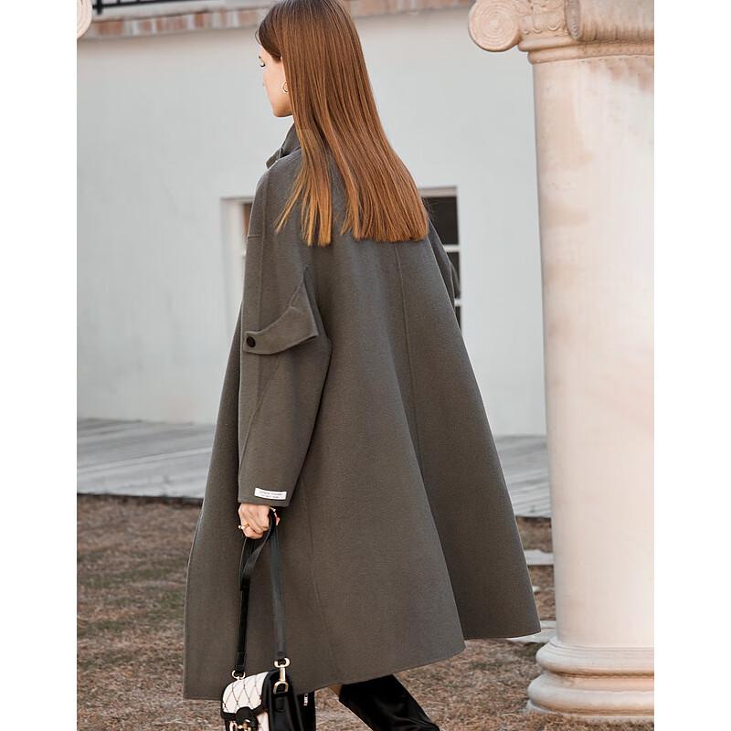 Sisui Nianhua Women's Elegant Wool Blend Overcoat