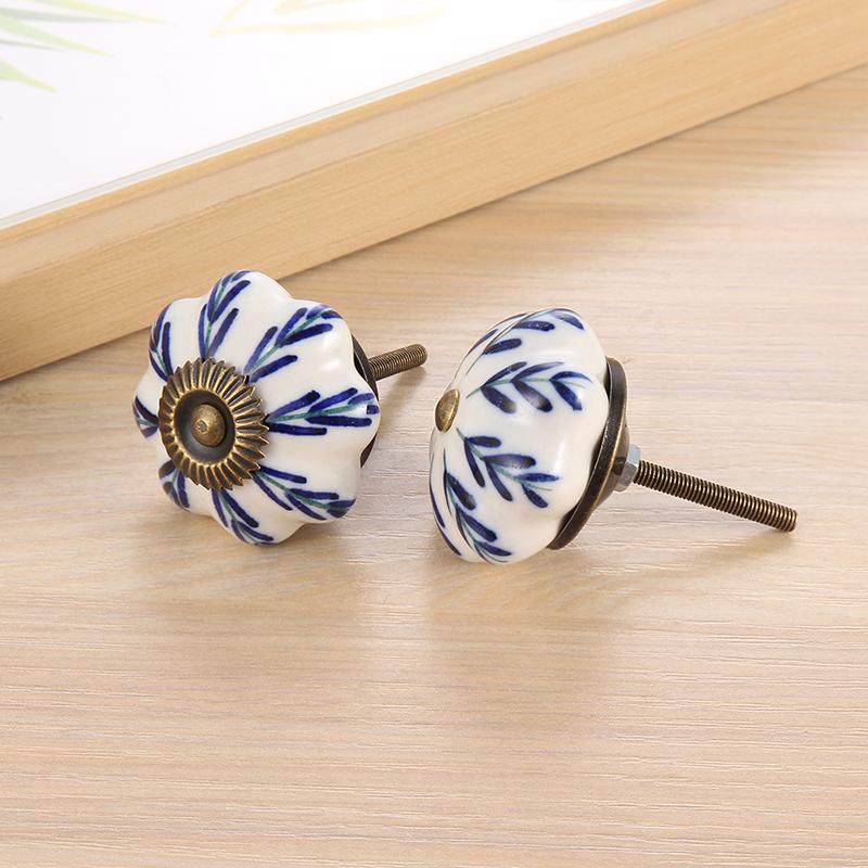 2pc Tea pot cupboard door antique classical ceramic handle European printing handle