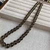 Hand-Woven Natural Crystal Beaded Necklace Obsidian Necklace Niche Quiet Luxury Fashion Ethnic Versatile Sweater Chain