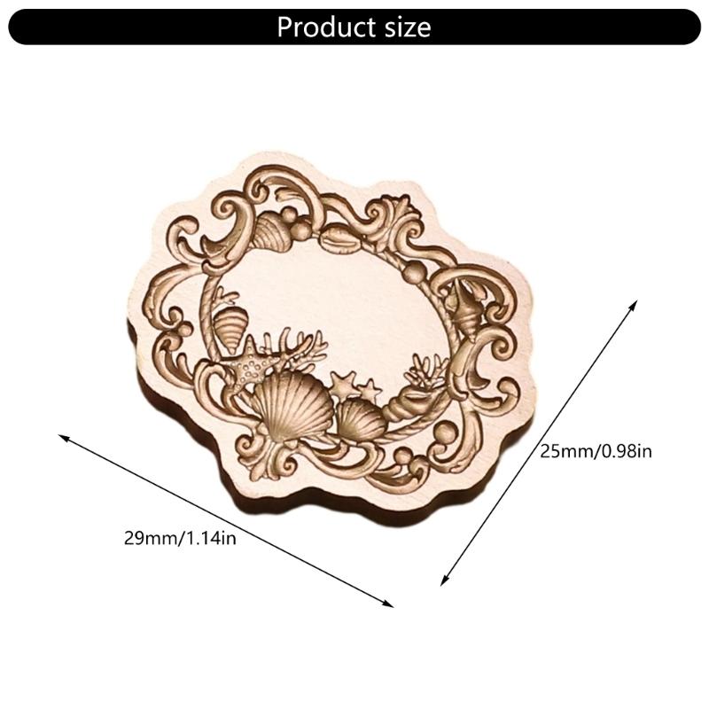 Antique Solid Brass Wax Seal Stamp Head Engraved Embossing Tool Seal Flower Frame for Handmade Letters Gift Wrapping