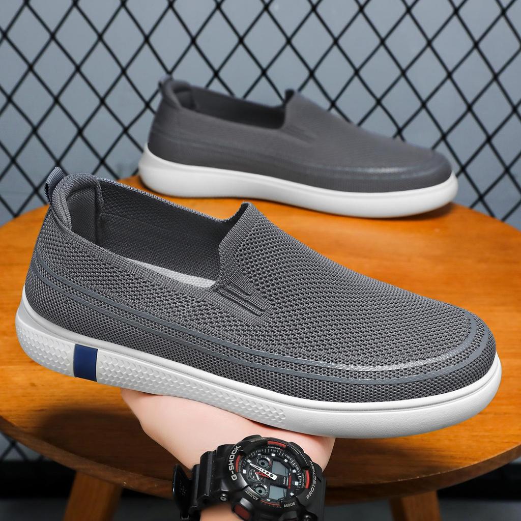 Men's Summer Fly-knit Breathable Slip-on Dad Shoes - Korean Style Casual & Comfortable