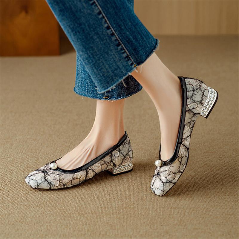 Fashion New Summer Women Pumps Shoes for Women Fashion Mixed Color Round Toe Casual Shoes Women Low Heel Ladies Shoes Zaptos Mujer