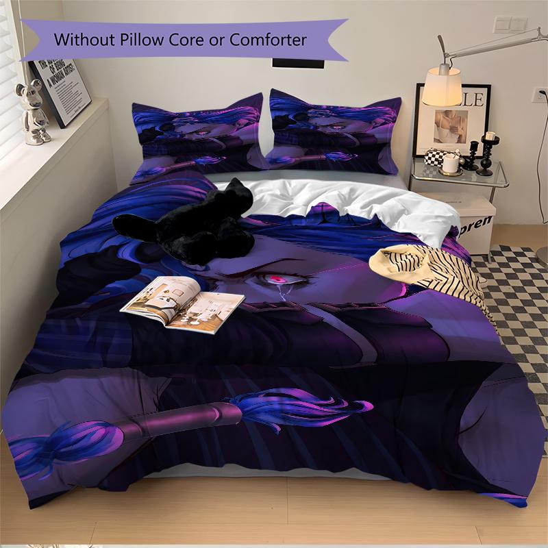 3Pcs Blue Hair Warrior Bedding Sets For All Sizes New 3D Printed Bed Cover Comforter Duvet Cover Pillowcase Bedroom Decoration