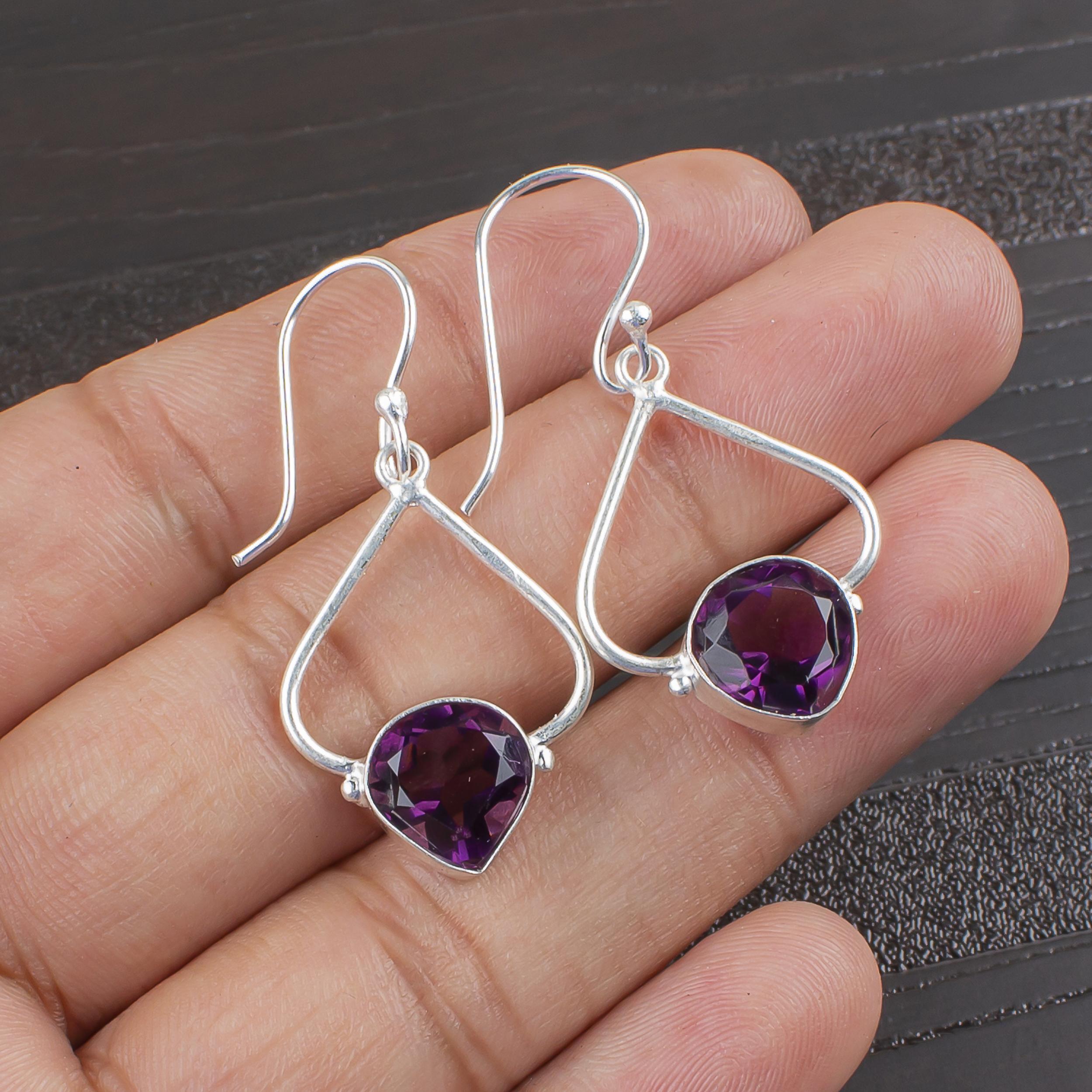 

Beautiful African Amethyst Gemstone Jewelry, 925 Sterling Silver Pendant, Handmade Balancing Pendant For Gift 1.80 Inches фиолетовый