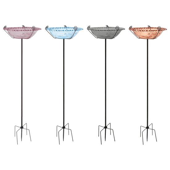 Solar Fountain Bird Bath for Outside Cascading Bird Bath Fountain Solar Powered Fountain Bird Bath with Metal Stake Attracts Birds for Garden Patio
