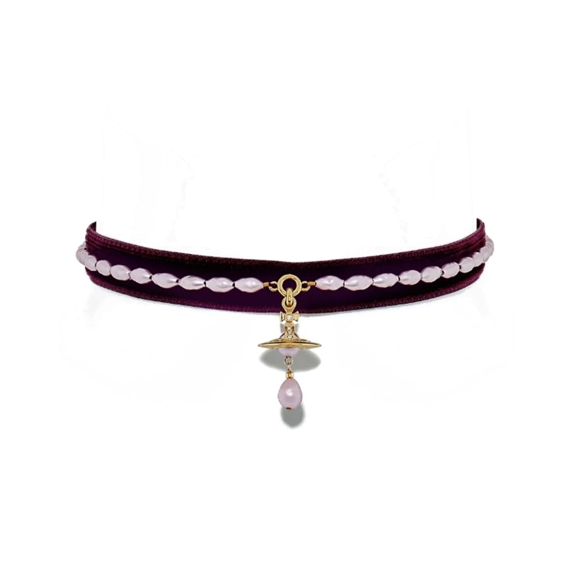 

Vivienne Westwood Aleksa Velvet Pearl Necklace Crystal Women necklace Dark-Red 6303002602R598 Box+Shopping Bag