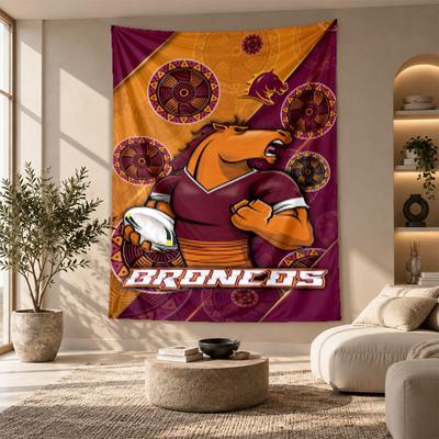 Dekoratif Duvar Halısı, Brisbane Broncos Baskılı Duvar Sanatı, Yatak Odası Arka Planı İçin Hafif Duvar Askısı