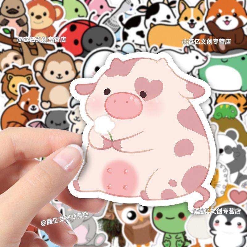 50 Stück kreative wasserdichte Tieraufkleber zum Dekorieren von Gepäck, Handyhüllen und anderen Gegenständen