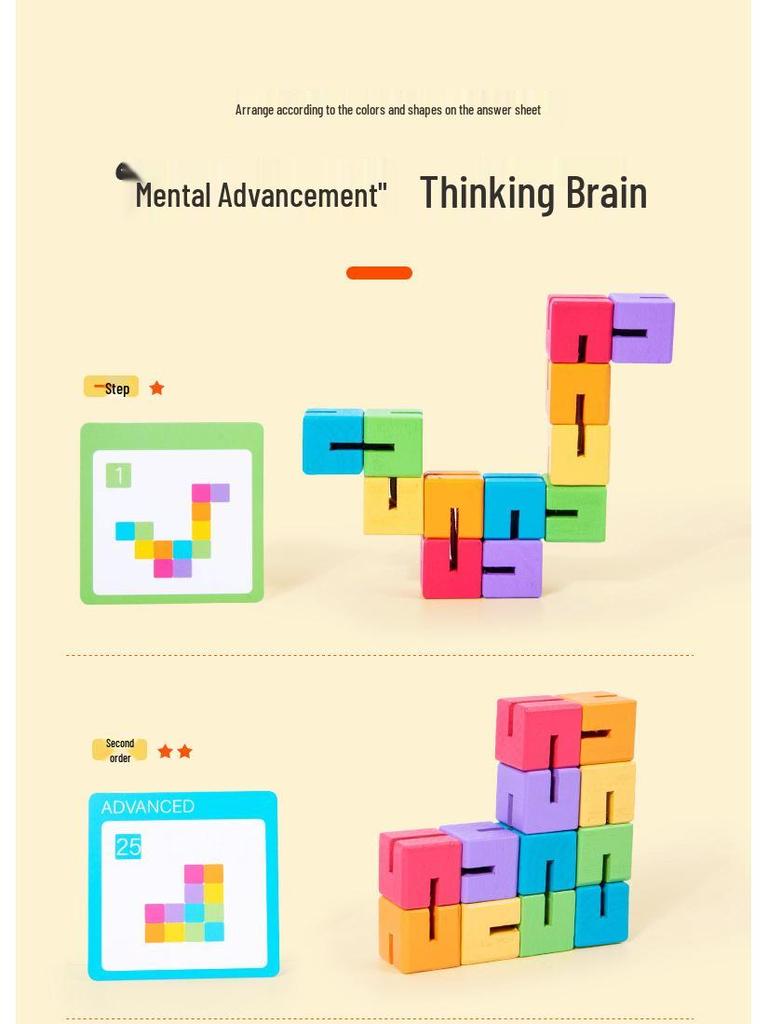 3D Puzzle Blocks: Educational Wooden Toys for Kids