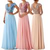Summer New Dress New V-neck Sequined Chiffon Splicing Evening Dress Long Dress