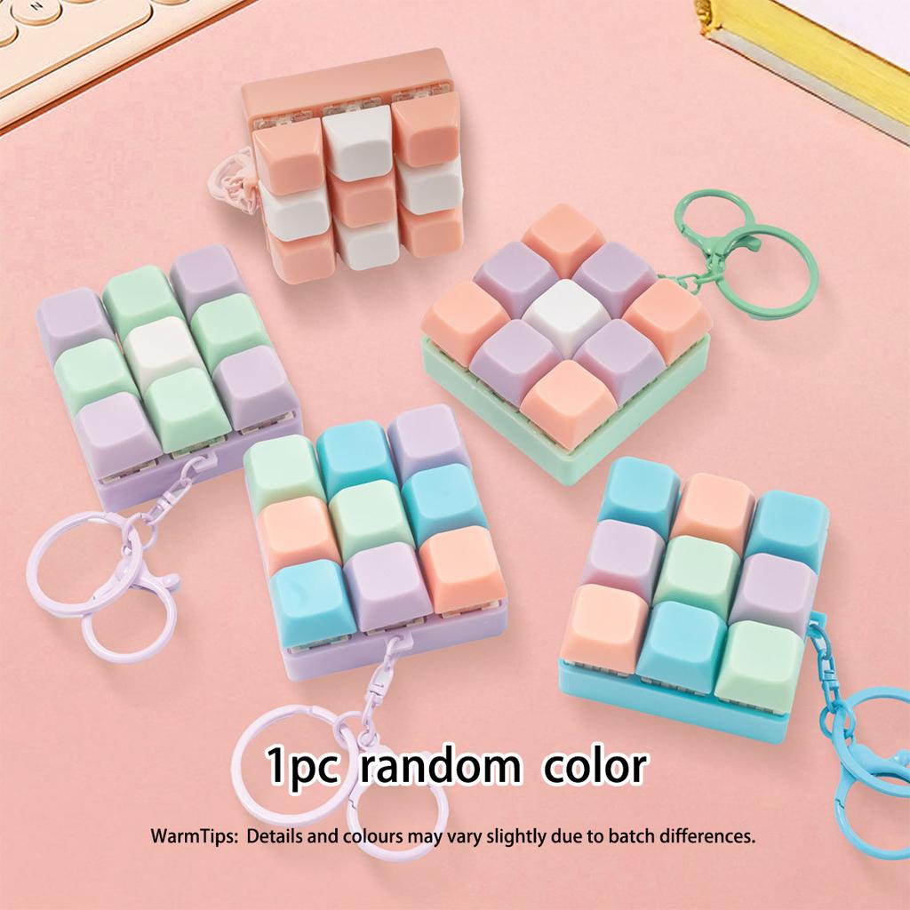 9 Key Fidget Keyboard Toy For Adults Kids Stress Relief Anti Anxiety Finger Press Game Keychain