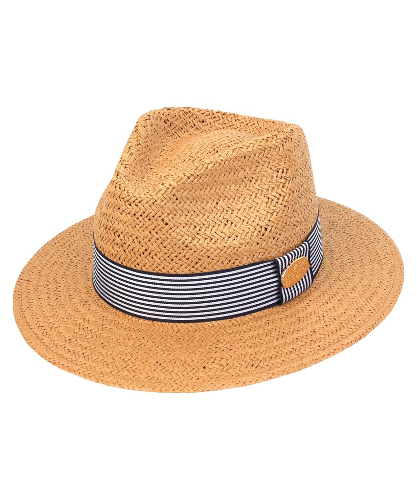 Yunibeosyeolkemiseuteuli Stripe Line Summer Brown Fedora - Big Size Summer Fedora