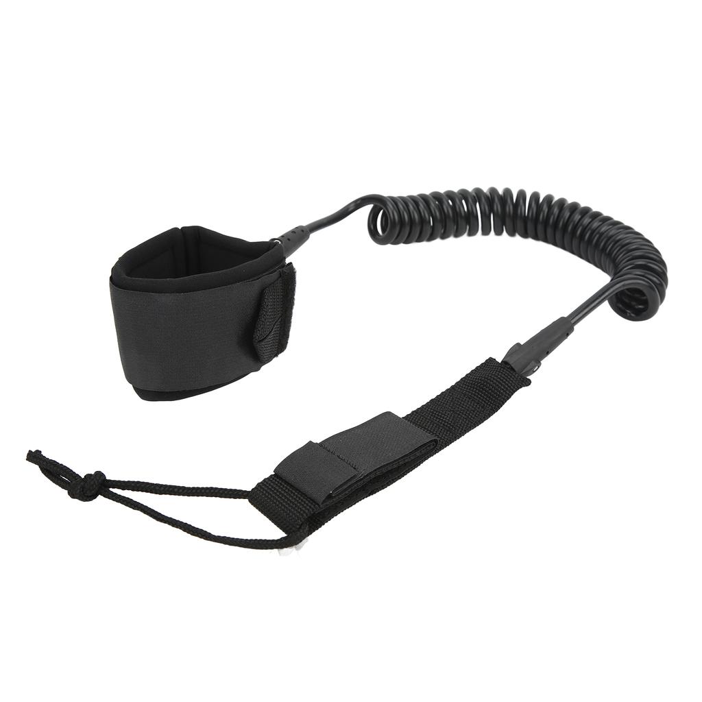 Surfboard Leash High Elasticity TPU Black Coiled Surfing Leg Rope for Paddleboards Longboards