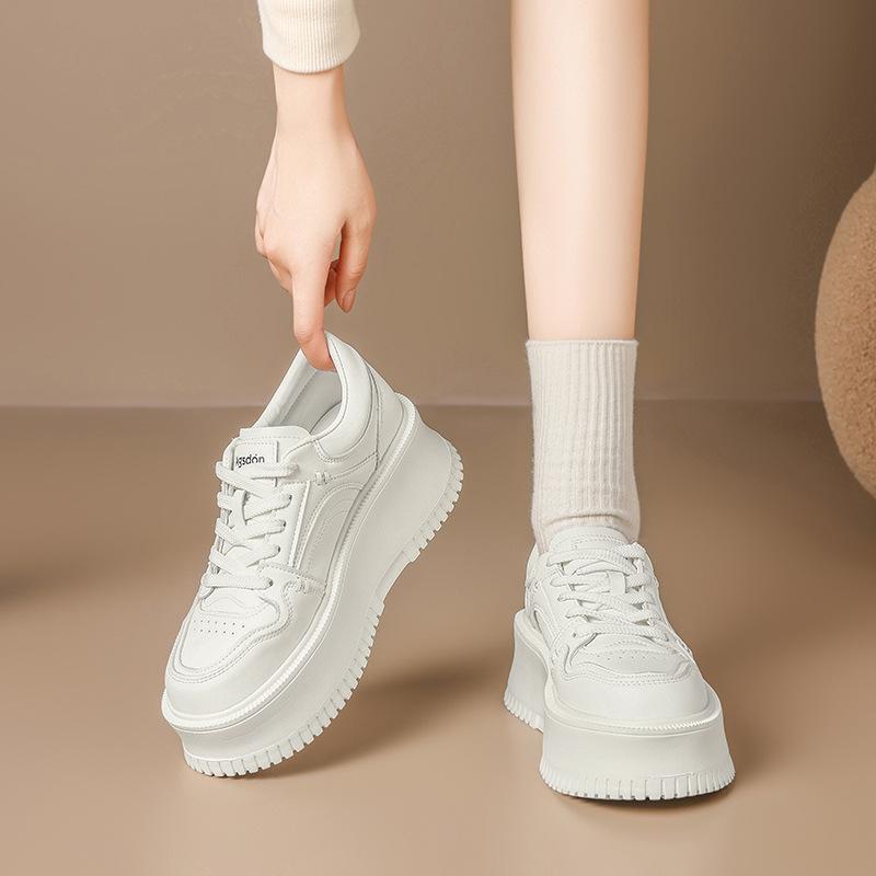 Augustine Small White Shoes Women's 2025 New Autumn Light Casual Breadboard Shoes Muffin Platform Sports Shoes