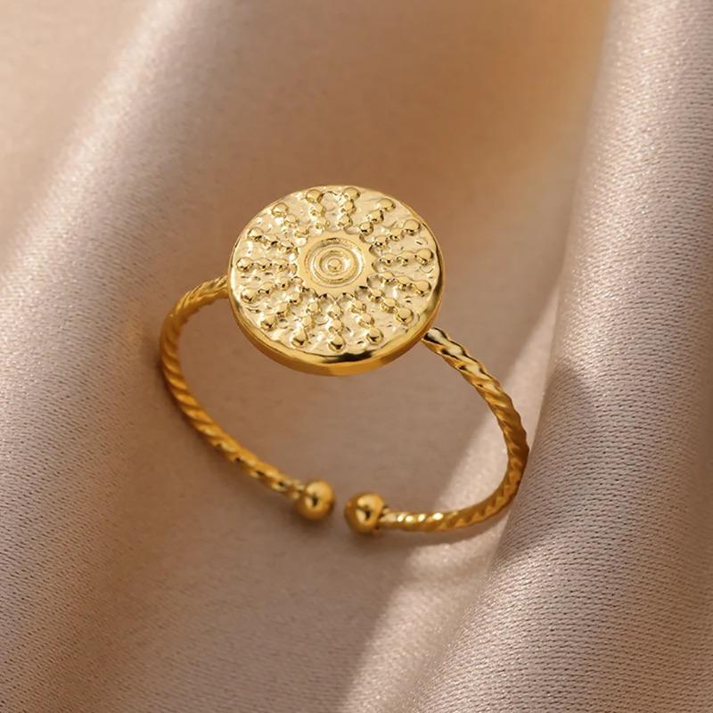 New stainless steel love geometric ring women's opening adjustable jewelry daily wear