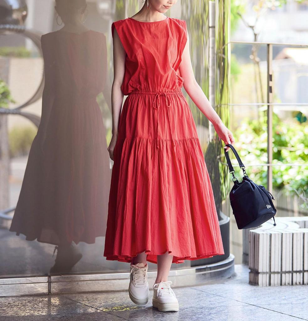 Seil Picknick Baumwollvoile Stufig Koordiniert GDE15800 Rot Größe 38 Kleid/Link Damen (60)