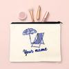 Creative Beach Theme Blue and White Striped Beach Chair Custom Name Organizer Bag Custom Name Fashion Portable Travel Makeup