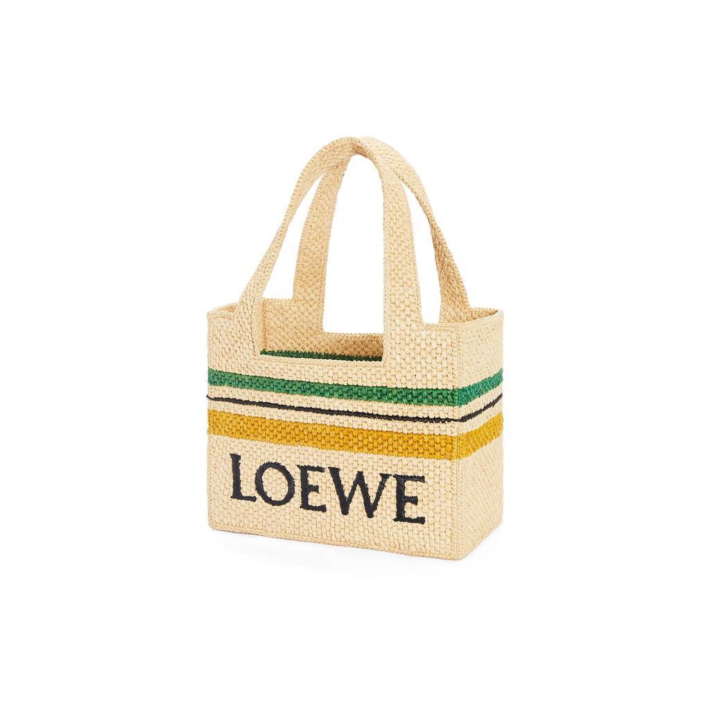 Loewe Font Tote With Removable Adjustable Shoulder Strap Striped Natural Fiber Tote Bag Women tote A685B61X04-2668