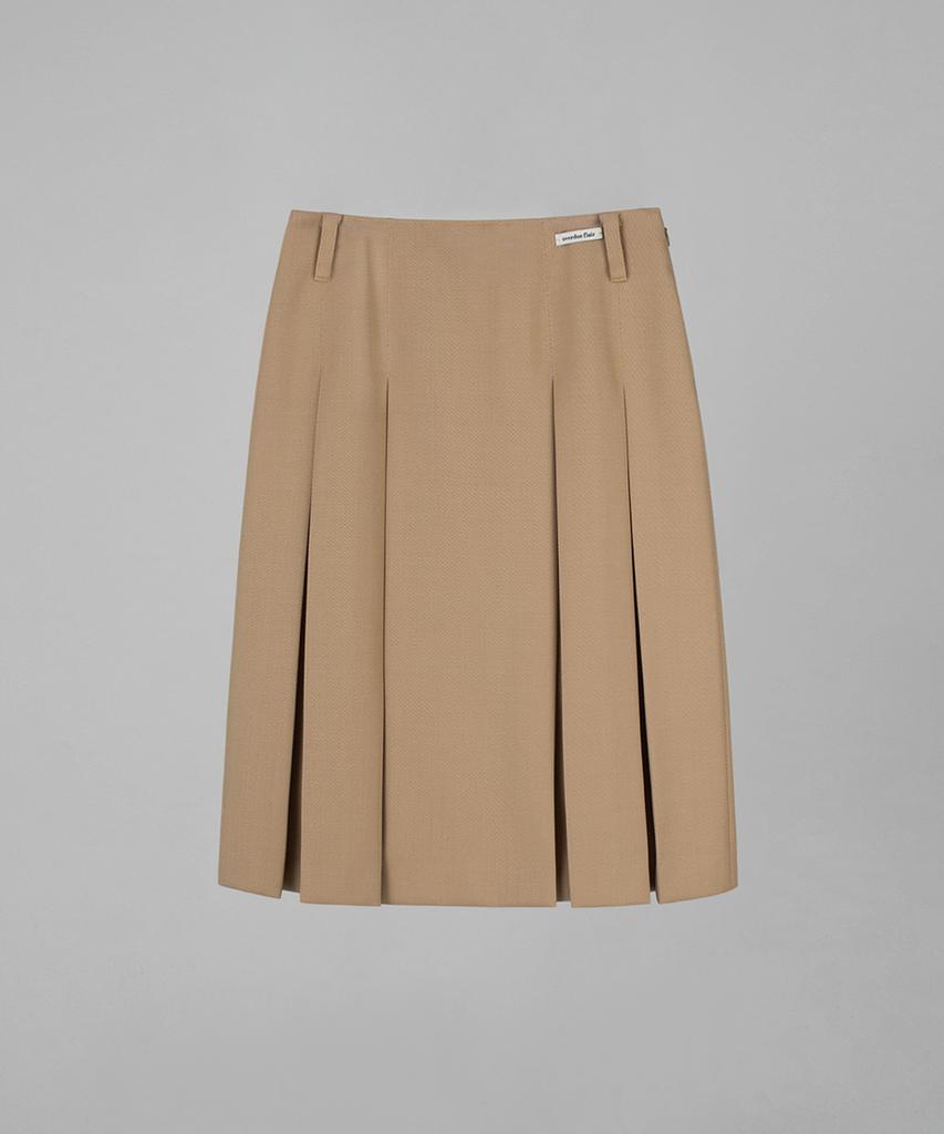 Obeodyupeulleeo Wool Pleated Skirt_Beige