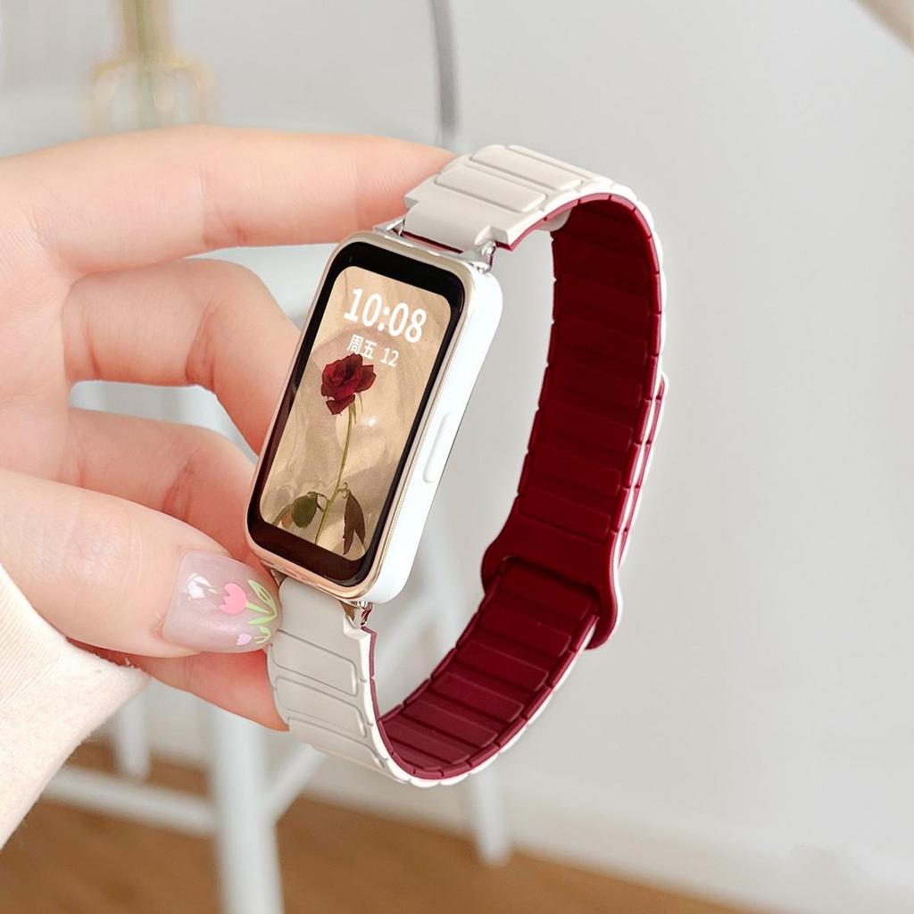 Huawei Band 10 Silicone Magnetic Sports Strap - Two-Color Wristband for Smart Watch 8/9