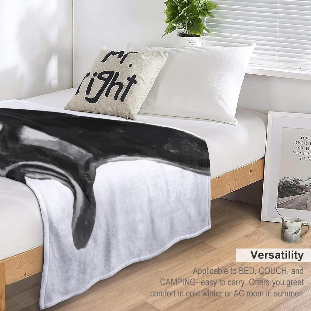 Manta Ray Drawing Throw Blanket Bed Plaid Thermal Blankets For Travel