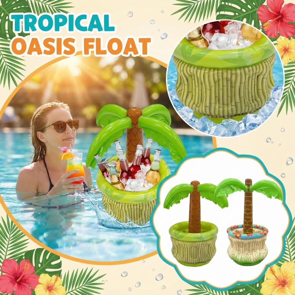 Aufblasbarer Baum-Kühler, Hawaiianische Luau-Party Getränkehalter, Schwimmender Pool-Getränkeeimer für Sommerstrand, Poolparty & Grill