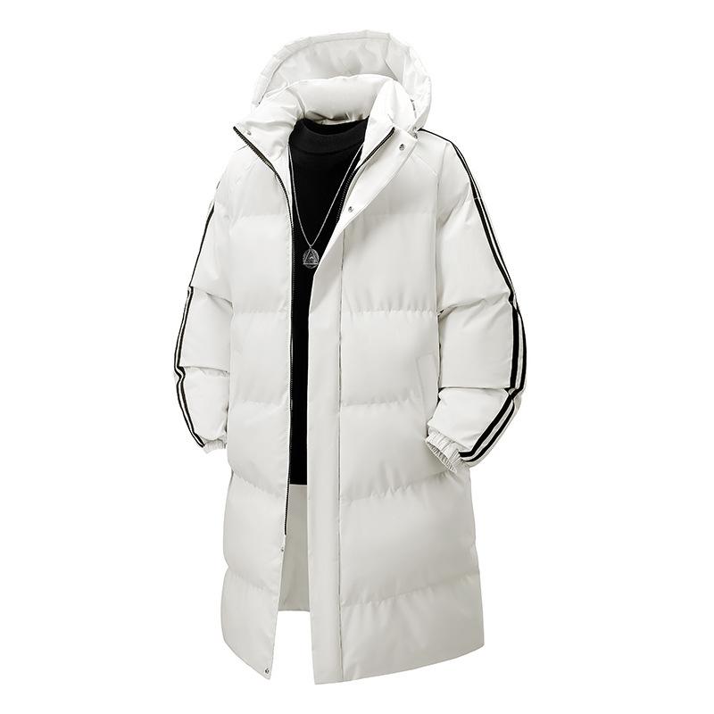 

Хлопковая куртка средней длины с капюшоном для мужчин и пар, утепленные свободные повседневные стеганые куртки, зимние куртки и стеганые куртки 3XL белый