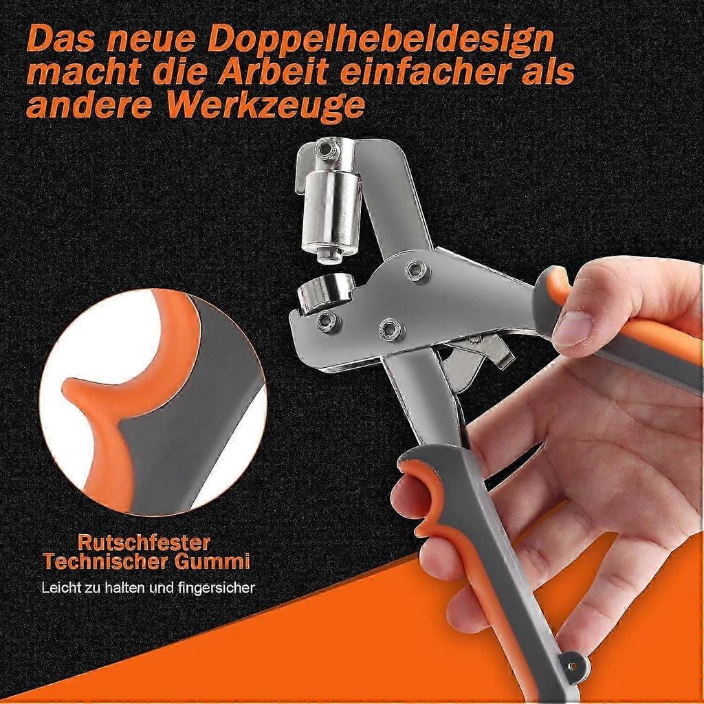 Professionelle Lochzange mit 300 Ösen ( 10 mm), gehärtete Stahlösenpresse, magnetische Ösenzange mit Ösen
