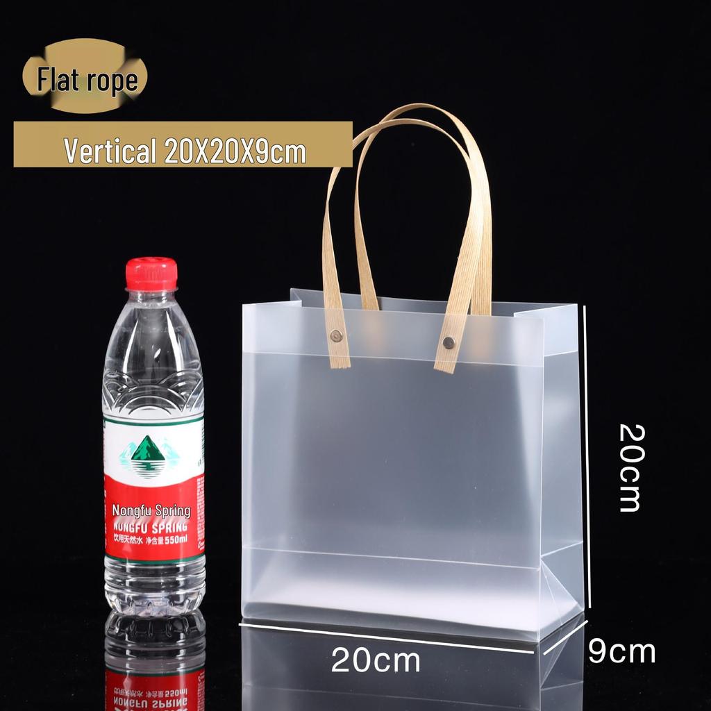 In Stock PVC Transparent Tote Bag, Frosted PP Plastic Gift/Souvenir Packaging, Wedding Candy Bag