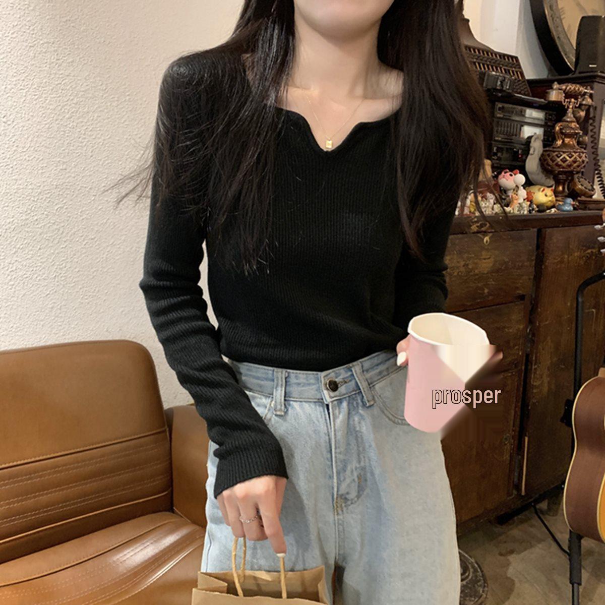 

Women s Fleece-Lined Square Neck Sweater: Knit, Long Sleeve, Base Layer for Spring, Autumn, Winter 2025 L 55-63 kg