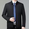 Mulberry Silk Lapel Jacket Men's Spring and Autumn Middle-aged and Elderly Dad Casual Large Size Jacket Leader Cadre Thin Coat