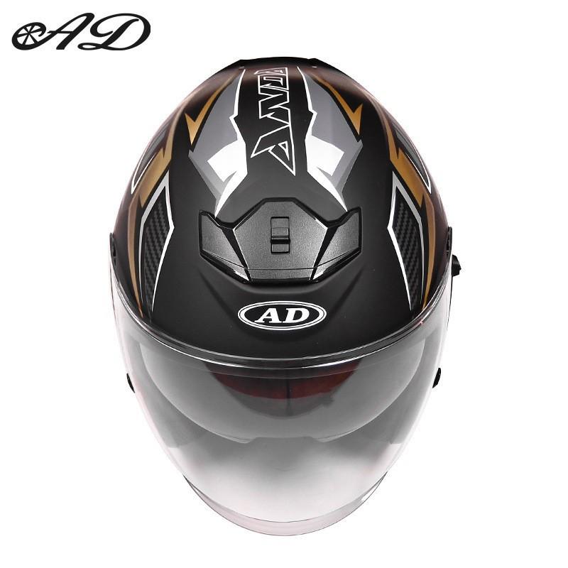 New National Standard Class A Motorcycle Helmet Safety Sunscreen Double Glasses Three-quarters Men Women In Four Seasons