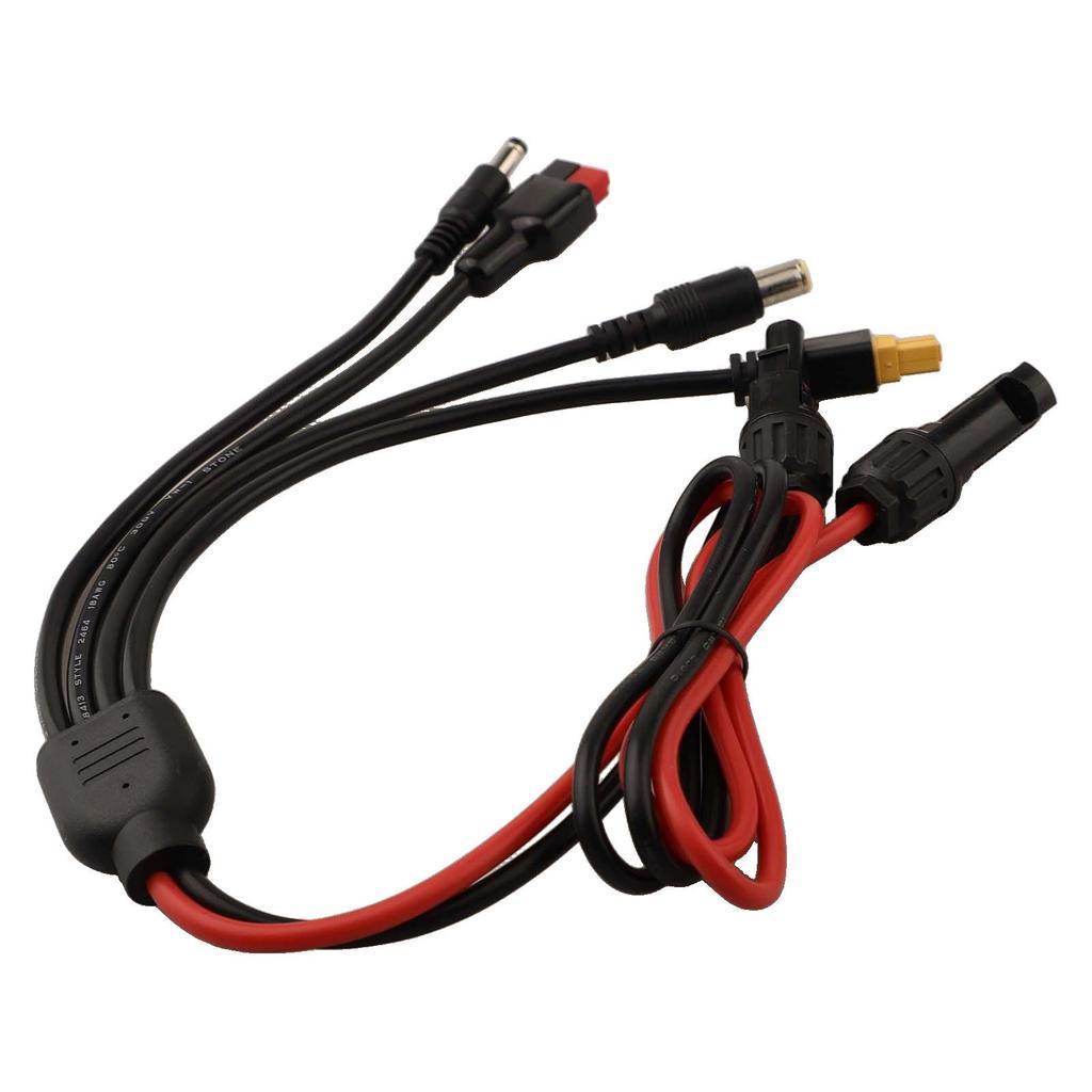 4 In 1 Solar Panel Connector Adapters for XT60 DC5521 and DC7909 Inputs Efficient Charging Cable for Solar Power Stations