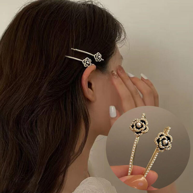 Shavelpin Women s Hairpin Flower Cubic Pin Silpin Point Pin Glitter gold