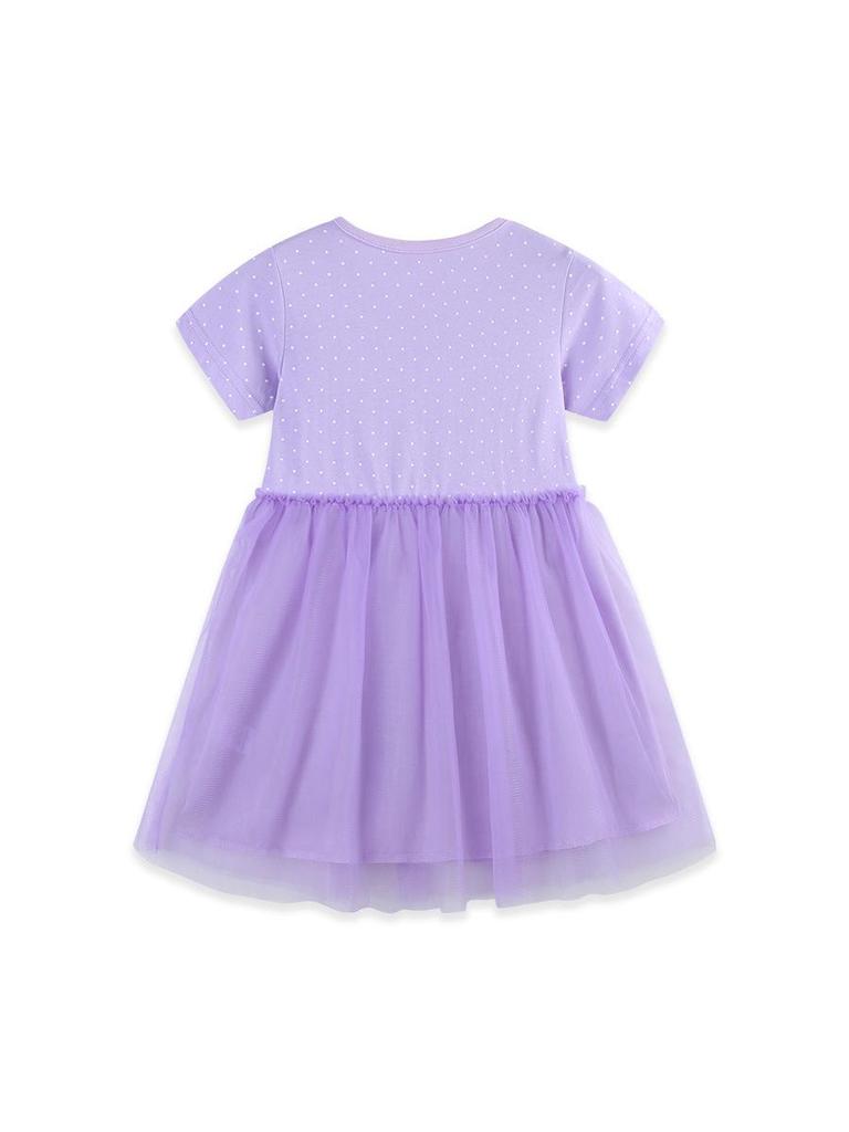 European Style Embroidered Princess Dresses for Girls - Knitted Cotton with Mesh Skirts for Small and Medium Children.