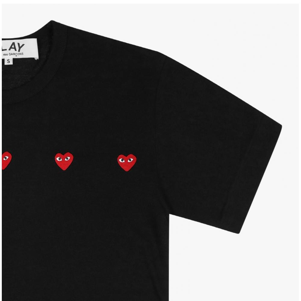 Comme Des Garcons Ax T337 051 1  p1T337 1  Play Play Triple Heart Waffen Common Short Sleeve Tee