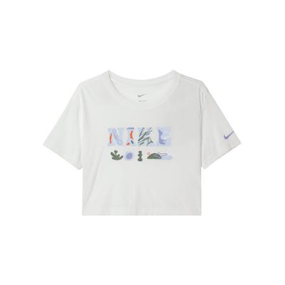 Dri-FIT Abstract Pattern Printed Short Sleeve T-Shirt Women Tops White DX6159-133